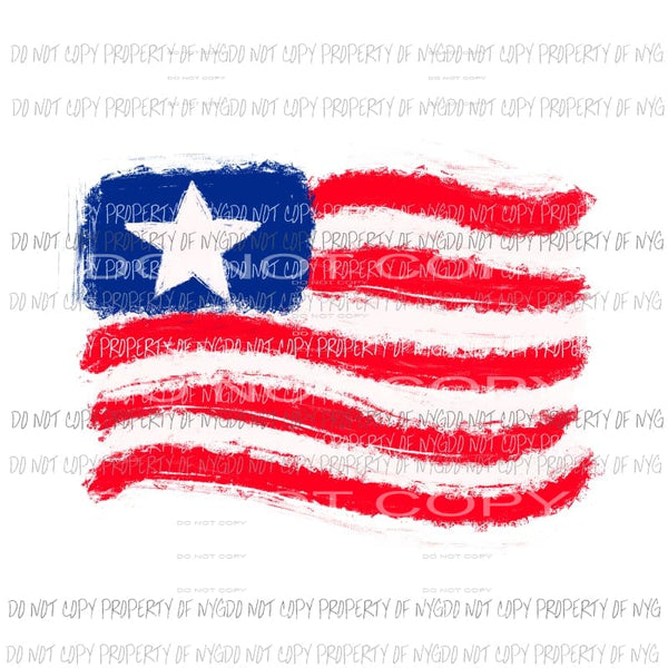 American Flag #1 wavy red white blue Sublimation transfers Heat Transfer