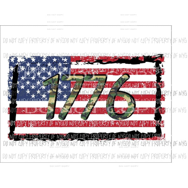 American Flag 1176 camo black frame Sublimation transfers Heat Transfer