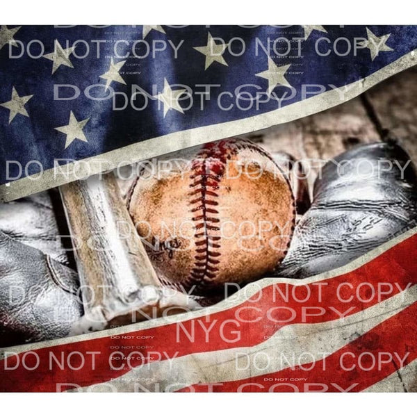 American Flag Baseball Bat Glove USA #1924 Sublimation 