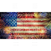 American Flag Colorful Fireworks Sheet Sublimation transfers