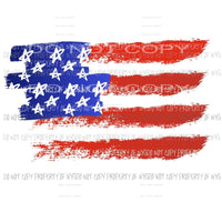 American Flag transparent Sublimation transfers Heat Transfer