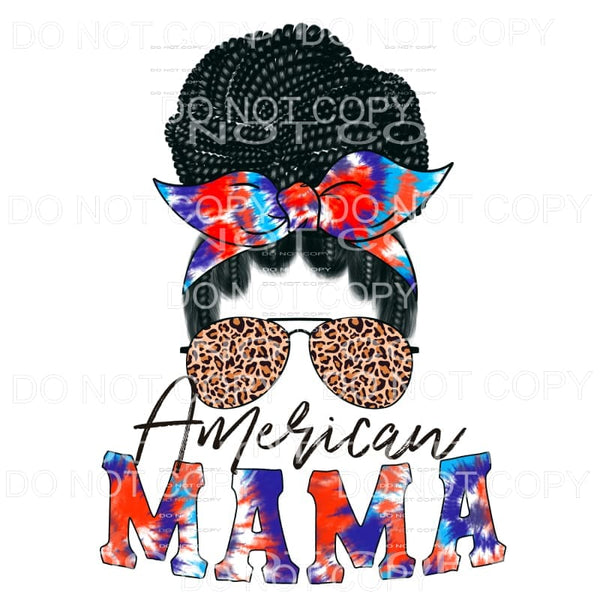 American Mama Braids Tie Dye Leopard Sublimation transfers -