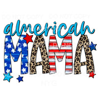 American Mama Flag Leopard Stars Stripes 4th of July USA 