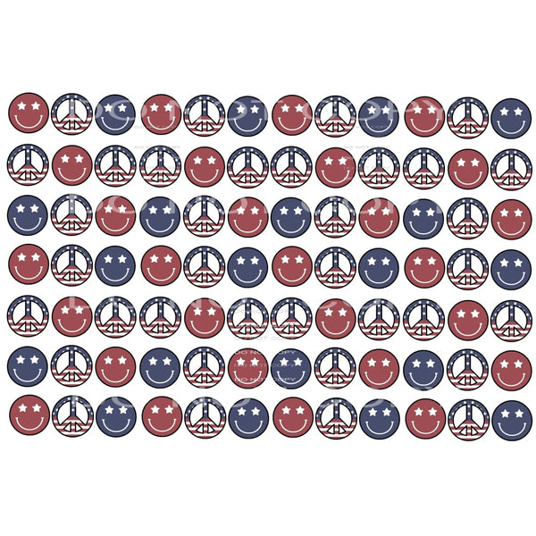 American smile face and peace sign #6150 Sublimation 