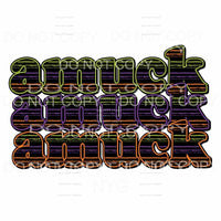 Amuck Stacked Orange Green Purple Stripes Hocus Pocus 