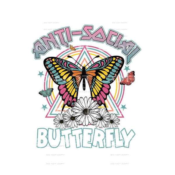 anti social butterfly #6702 Sublimation transfers - Heat 