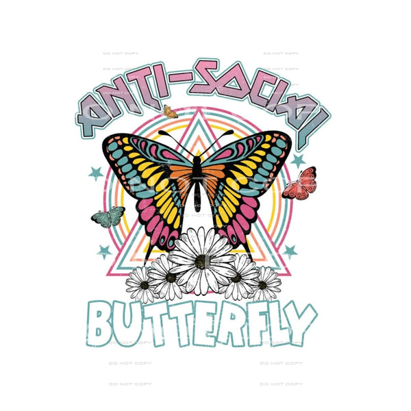 anti social butterfly #6910 Sublimation transfers - Heat 