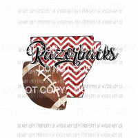 Arkansas Razorbacks football chevron state Sublimation transfers Heat Transfer