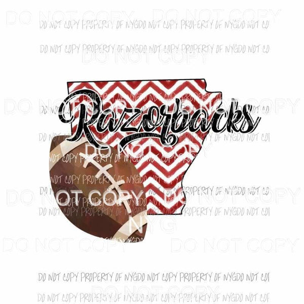 Arkansas Razorbacks football chevron state Sublimation transfers Heat Transfer