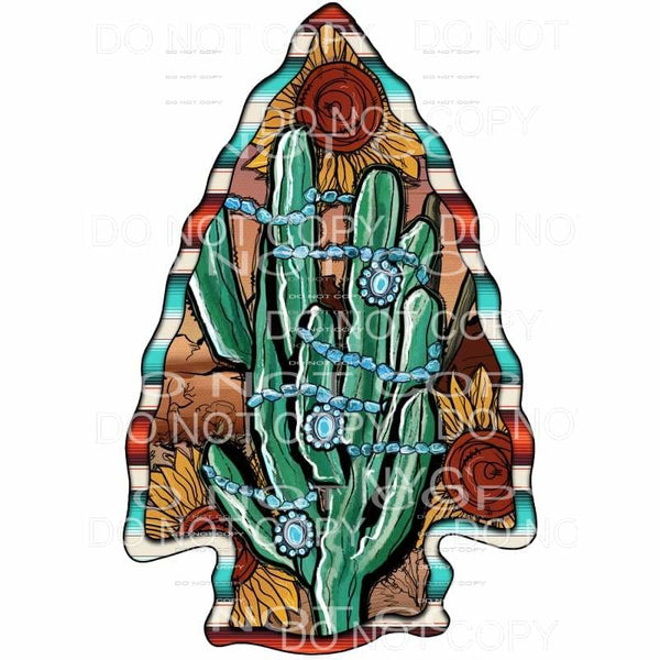 Arrowhead Turquoise Serape Desert Sunflower Sublimation 