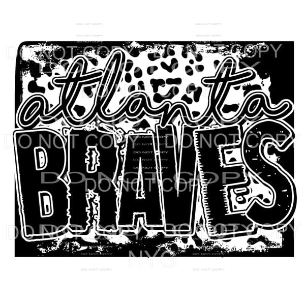 Atlanta Braves Baseball Black Leopard Sublimation transfers 