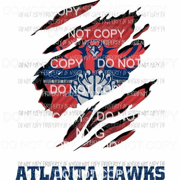 Atlanta Hawks ripped design Sublimation transfers Heat Transfer