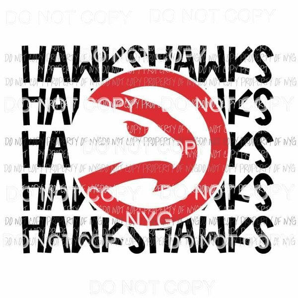 Atlanta Hawks stacked Sublimation transfers Heat Transfer