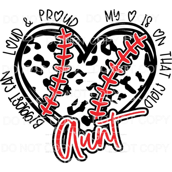 Aunt Leopard Heart Baseball Biggest Fan Sublimation 