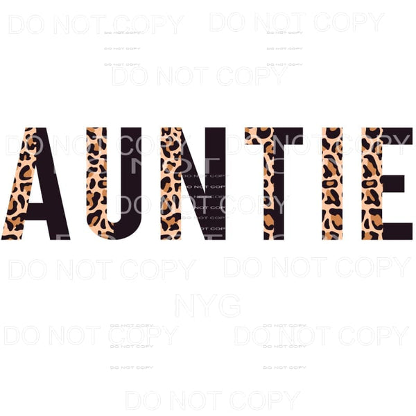 Auntie Half Leopard Black Sublimation transfers - Heat 