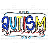 Autism Awareness #1 framed Sublimation transfers Heat Transfer