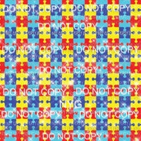 Autism Background #2 Sublimation transfers 13 x 9 inches Heat Transfer
