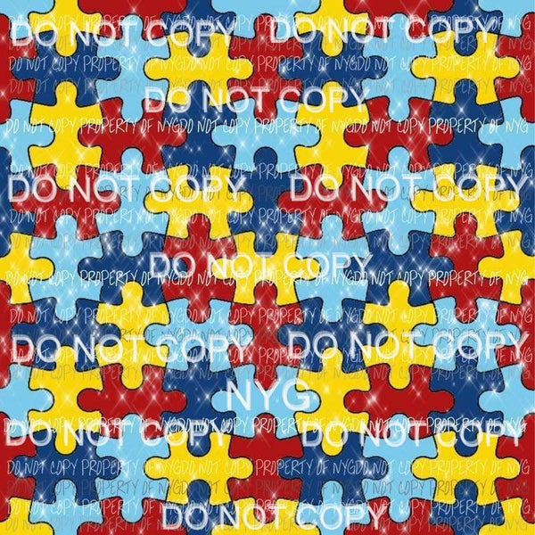 Autism Background #5 Sublimation transfers 13 x 9 inches Heat Transfer