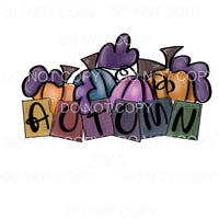 Autumn Block Letters Pumpkins Fall Colors #90 Sublimation 