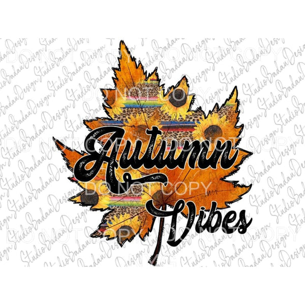 Autumn Vibes Leaf Serape Leopard Sunflowers #202 Sublimation