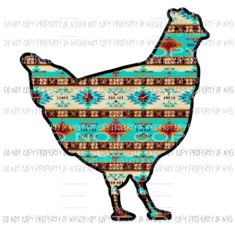 martodesigns - Aztec Chicken - hen Sublimation transfers