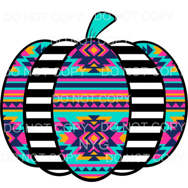 Aztec Serape Pumpkin Bright Colors #115 Sublimation 