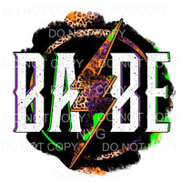Babe Orange Lightning Bolt Leopard Green Purple Halloween 