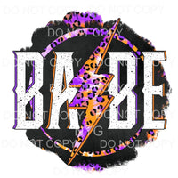 Babe Purple Orange Leopard Tie Dye Lightning Bolt Halloween 