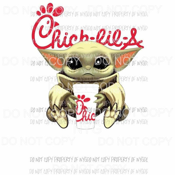 Baby Yoda Chick Fil A star wars Sublimation transfers Heat Transfer