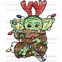 Baby Yoda Christmas #2 lights Star Wars Sublimation transfers Heat Transfer