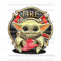 Baby Yoda Firefighter star wars Sublimation transfers Heat Transfer