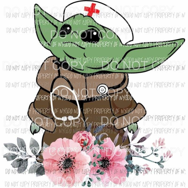 Baby Yoda Nurse star wars Sublimation transfers Heat Transfer
