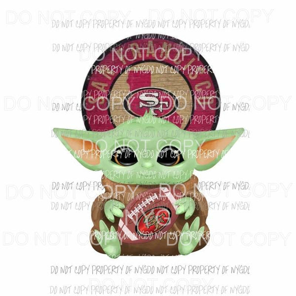 Baby Yoda SF 49ers # 1 football NFL Sublimation transfers Heat Transfer