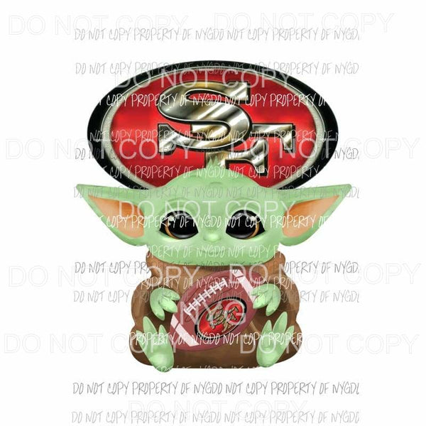 Baby Yoda SF 49ers # 3 football NFL Sublimation transfers Heat Transfer