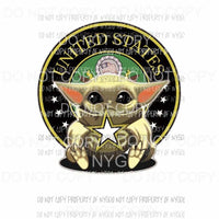 Baby Yoda US Army star wars Sublimation transfers Heat Transfer