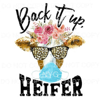 Back It Up Heifer Cow Leopard Glasses Mask Floral 