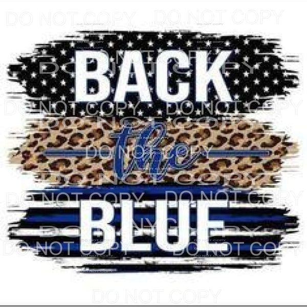 Back The Blue Police Black Stars Leopard Stripes 