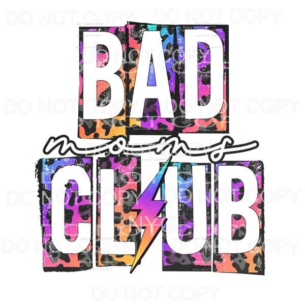 Bad Moms Club Grunge Rainbow Leopard Lightning Bolt 