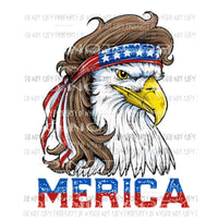 Bald eagle not so bald Merica USA Sublimation transfers usa 4th of july america memorial labor day Heat Transfer