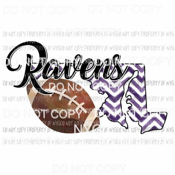 Baltimore Ravens football chevron state Sublimation transfers Heat Transfer