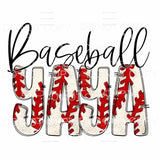 Baseball Mama - Mimi - Mom - Nana other names in drop down 