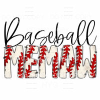 Baseball Mama - Mimi - Mom - Nana other names in drop down 