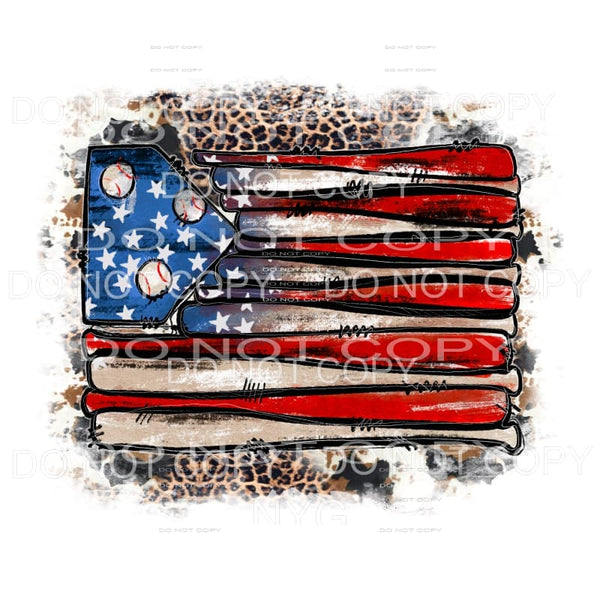 Baseball and Bats Flag #52 Sublimation transfers - Heat 