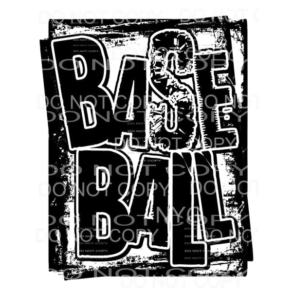 Baseball Distressed Double Framed Sublimation transfers - 