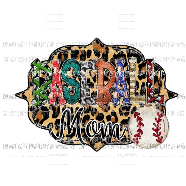 Baseball Leopard # 4 Mama - Mimi - Mom - Nana other names in drop down menu if you dont see the name you want put in the notes section