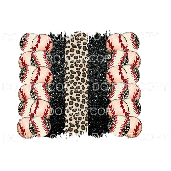 Baseball Leopard Black Glitter Brusk Strokes #753 