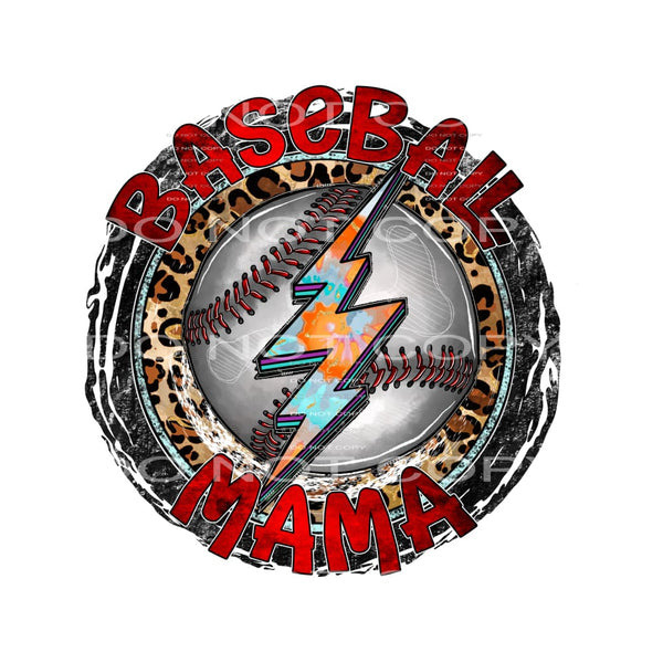 baseball mama #7614 Sublimation transfers - Heat Transfer