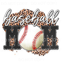 Baseball Mom Leopard Background Sublimation transfers - Heat