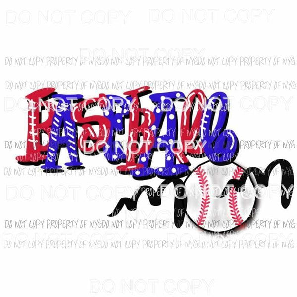 Baseball Mom red white blue Sublimation transfers Heat Transfer