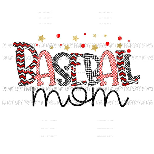 Baseball Mom Sublimation transfers Heat Transfer